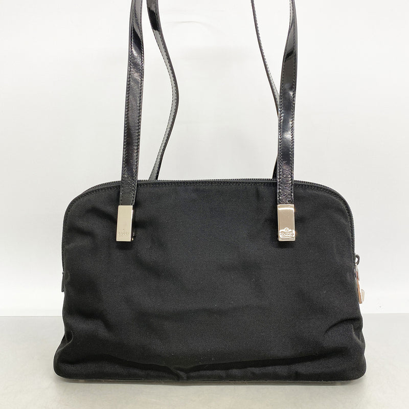 【6hd4243-k】グッチ ショルダーバッグ 001 3261 キャンバス ブラック シルバー金具【中古】レディース