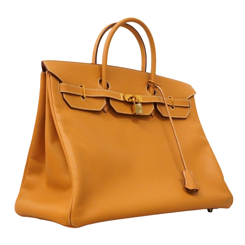 【6hd4249】エルメス ハンドバッグ バーキン40 クシュベル ナチュラル ゴールド金具 □J刻印【中古】レディース