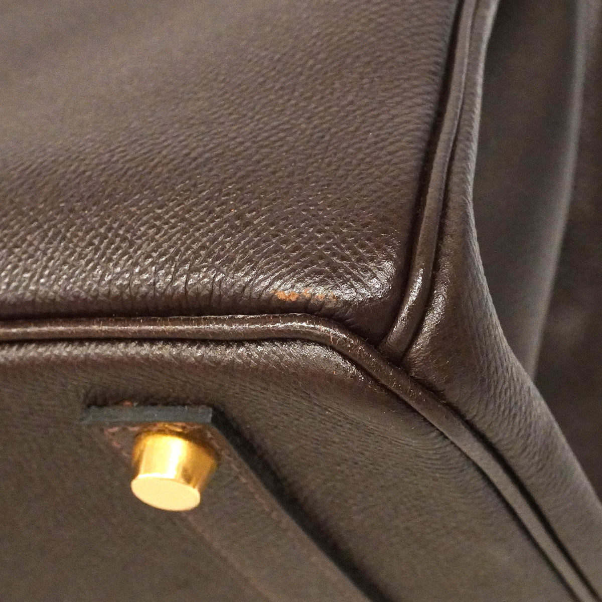 【6hd4250】エルメス ハンドバッグ バーキン35 ヴォーエプソン マカサー ゴールド金具 □H刻印【中古】レディース