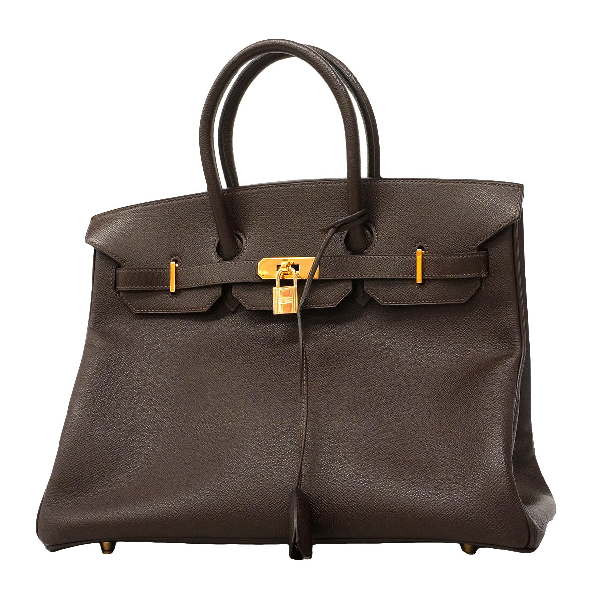 【6hd4250】エルメス ハンドバッグ バーキン35 ヴォーエプソン マカサー ゴールド金具 □H刻印【中古】レディース