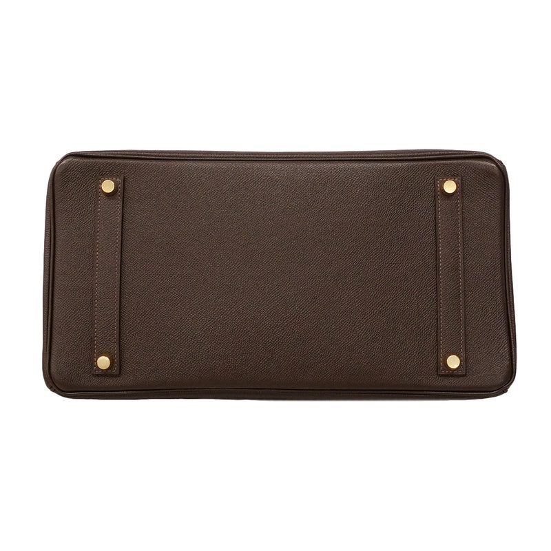 【6hd4250】エルメス ハンドバッグ バーキン35 ヴォーエプソン マカサー ゴールド金具 □H刻印【中古】レディース
