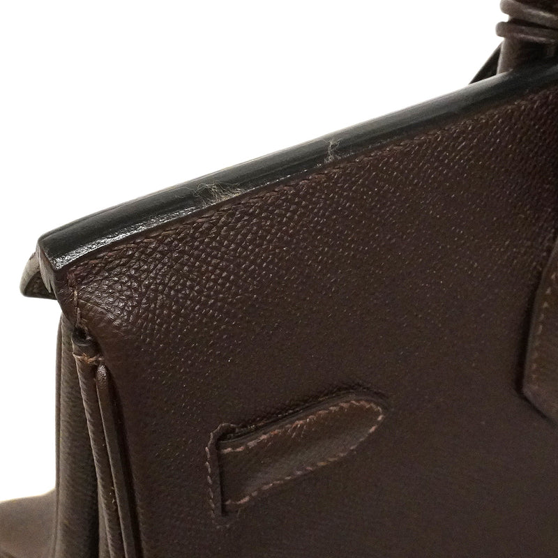 【6hd4250】エルメス ハンドバッグ バーキン35 ヴォーエプソン マカサー ゴールド金具 □H刻印【中古】レディース