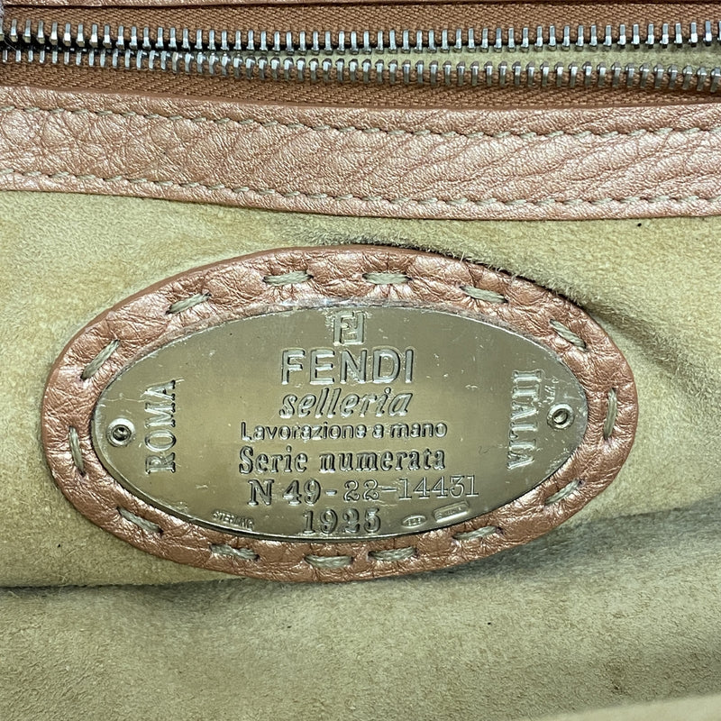 【6hd4263】フェンディ ハンドバッグ セレリア レザー ピンク シルバー金具【中古】レディース