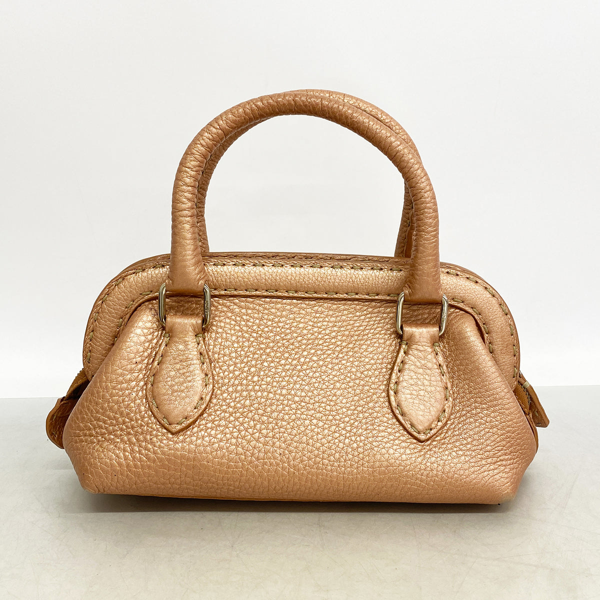 【6hd4263】フェンディ ハンドバッグ セレリア レザー ピンク シルバー金具【中古】レディース