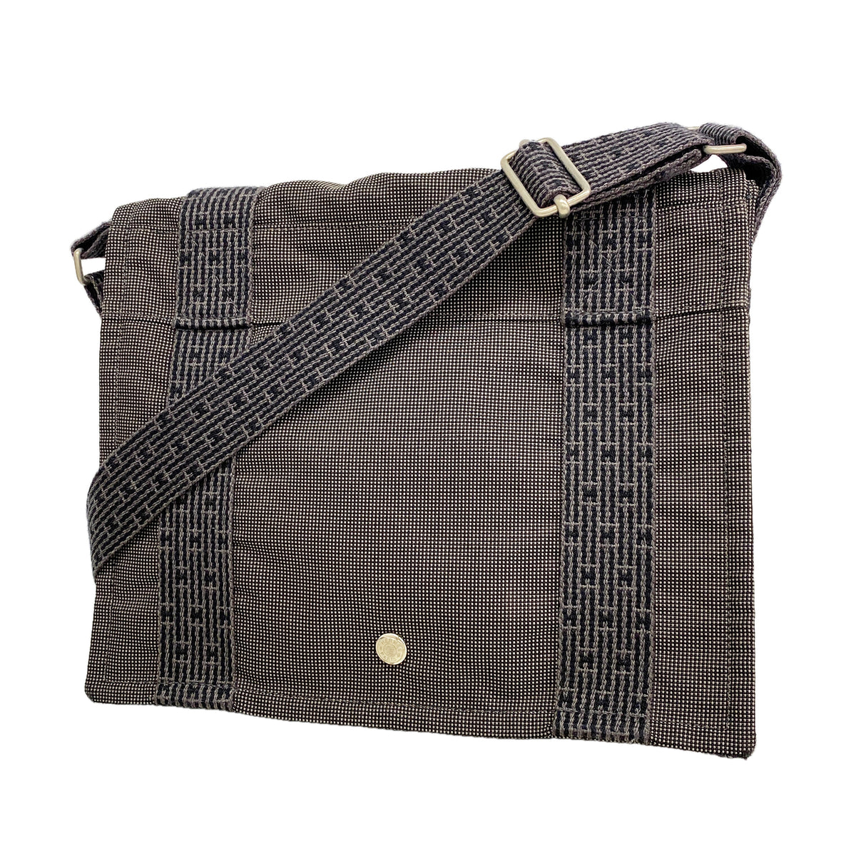 【6hd4265】エルメス ショルダーバッグ エールラインバサスPM ナイロン グレー シルバー金具【中古】レディース