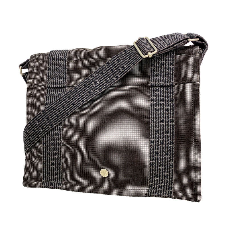 【6hd4265】エルメス ショルダーバッグ エールラインバサスPM ナイロン グレー シルバー金具【中古】レディース
