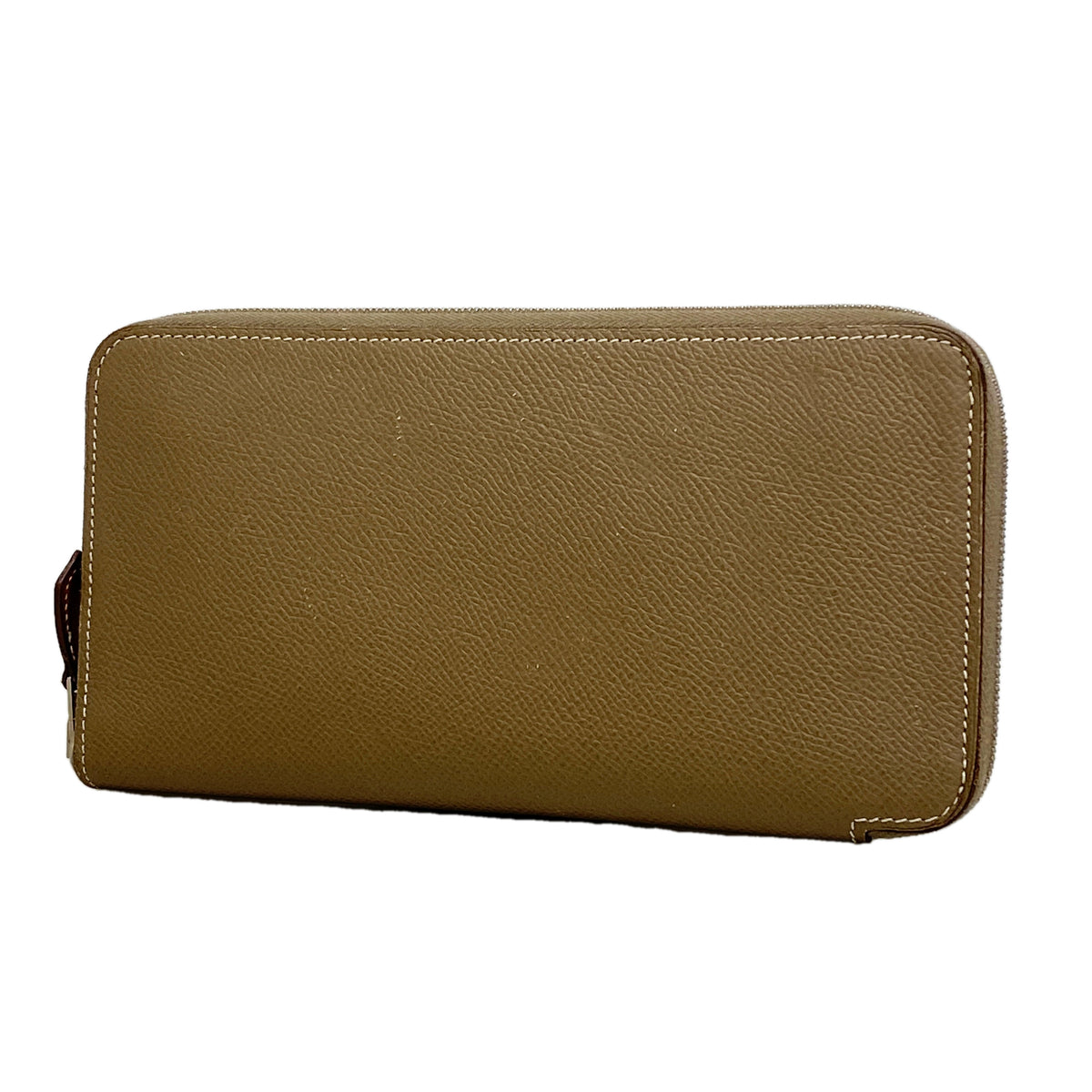 【6hd4294】エルメス 長財布 アザップロングシルクイン ヴォーエプソン エトゥープ シルバー金具 C刻印【中古】メンズ レディース ユニセックス