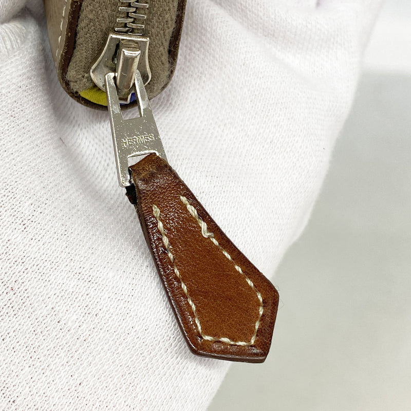 【6hd4294】エルメス 長財布 アザップロングシルクイン ヴォーエプソン エトゥープ シルバー金具 C刻印【中古】メンズ レディース ユニセックス