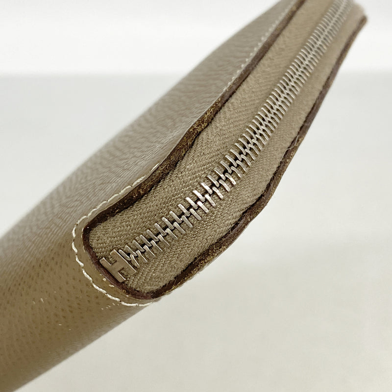 【6hd4294】エルメス 長財布 アザップロングシルクイン ヴォーエプソン エトゥープ シルバー金具 C刻印【中古】メンズ レディース ユニセックス