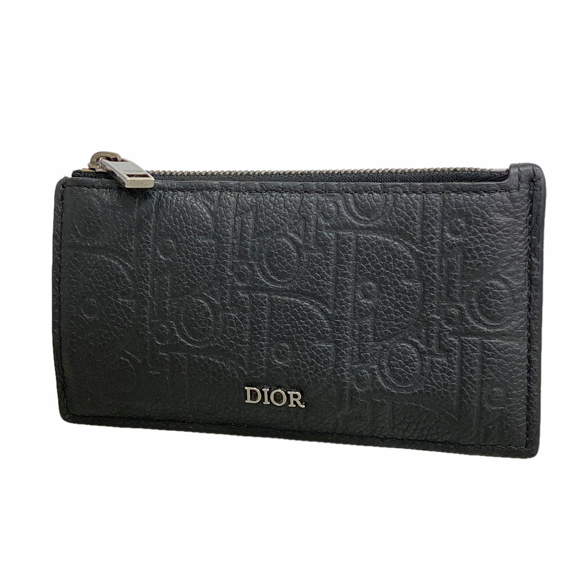 【6hd4295】クリスチャンディオール コインケース レザー ブラック シルバー金具【中古】メンズ