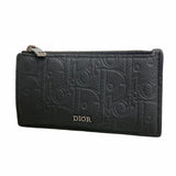 【6hd4295】クリスチャンディオール コインケース レザー ブラック シルバー金具【中古】メンズ