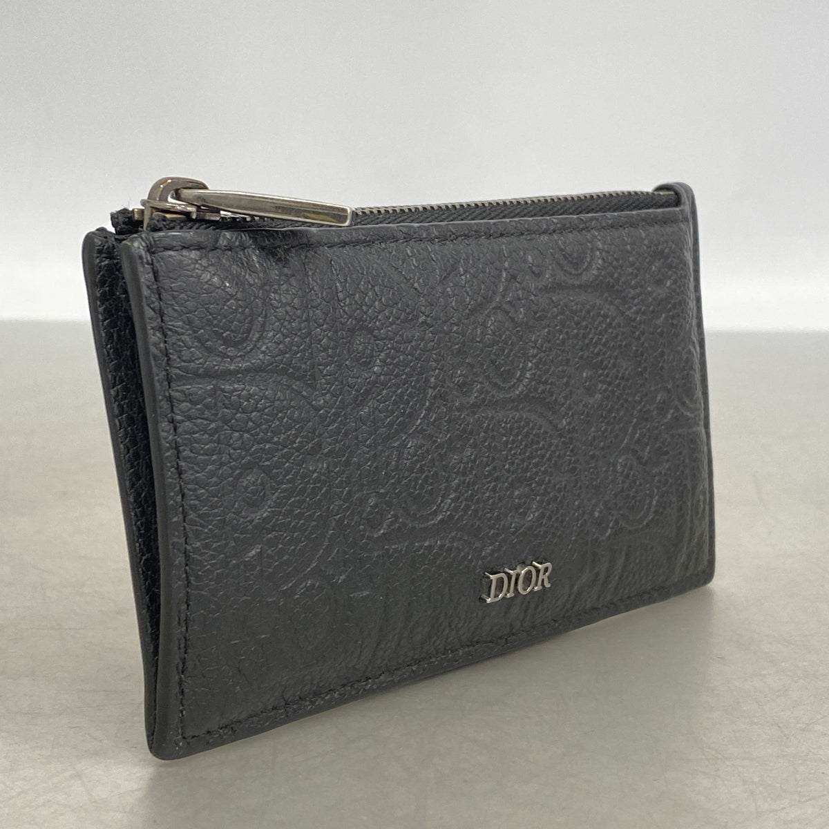 【6hd4295】クリスチャンディオール コインケース レザー ブラック シルバー金具【中古】メンズ