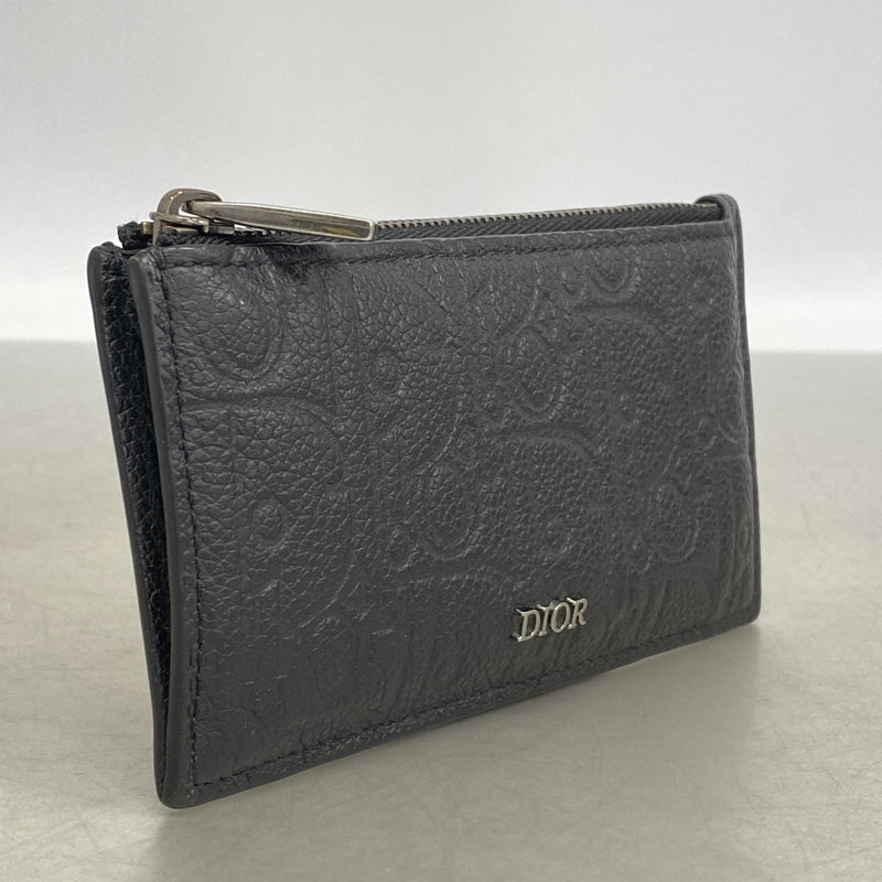 【6hd4295】クリスチャンディオール コインケース レザー ブラック シルバー金具【中古】メンズ