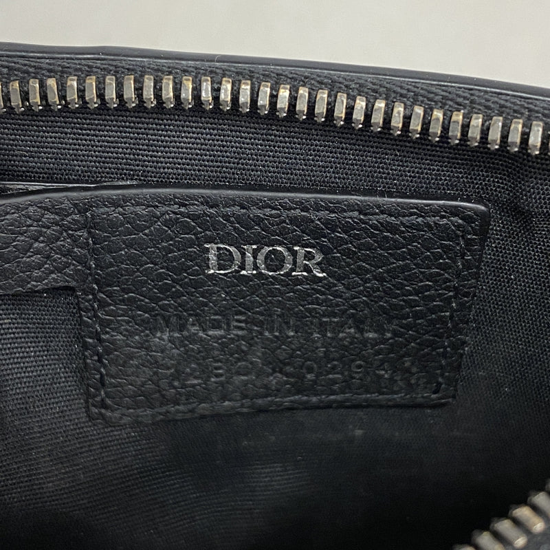 【6hd4295】クリスチャンディオール コインケース レザー ブラック シルバー金具【中古】メンズ