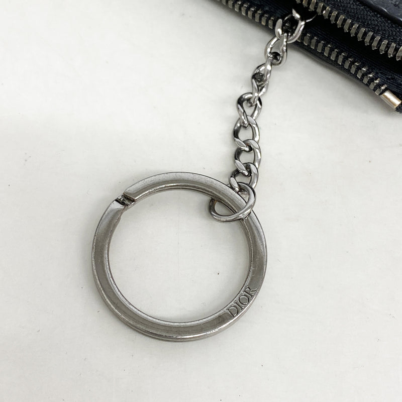 【6hd4295】クリスチャンディオール コインケース レザー ブラック シルバー金具【中古】メンズ