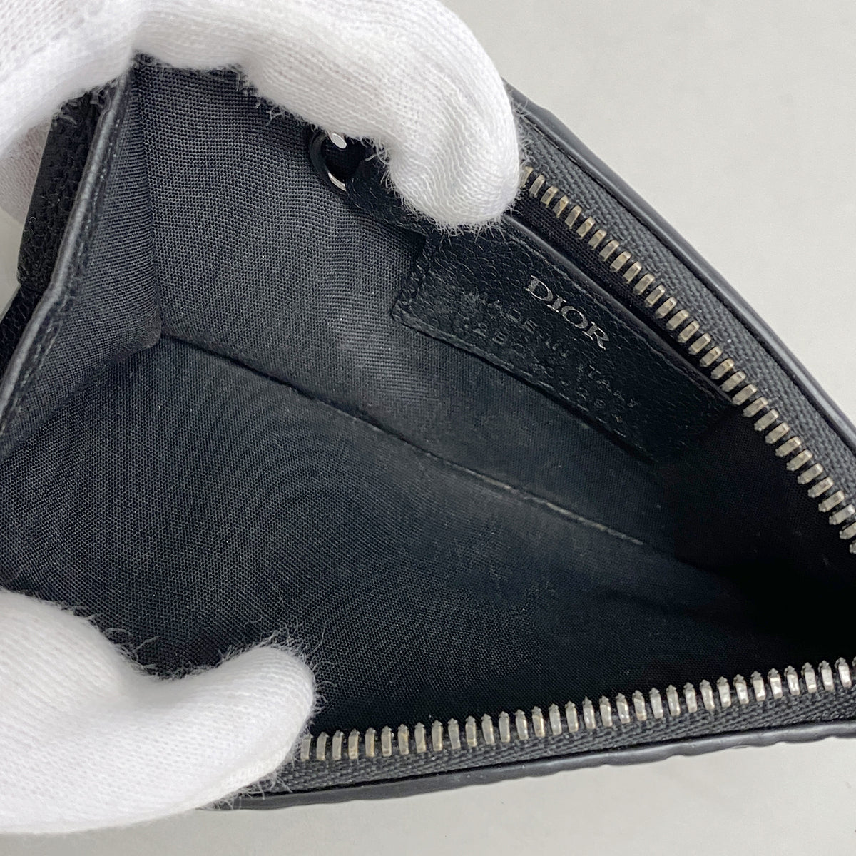 【6hd4295】クリスチャンディオール コインケース レザー ブラック シルバー金具【中古】メンズ
