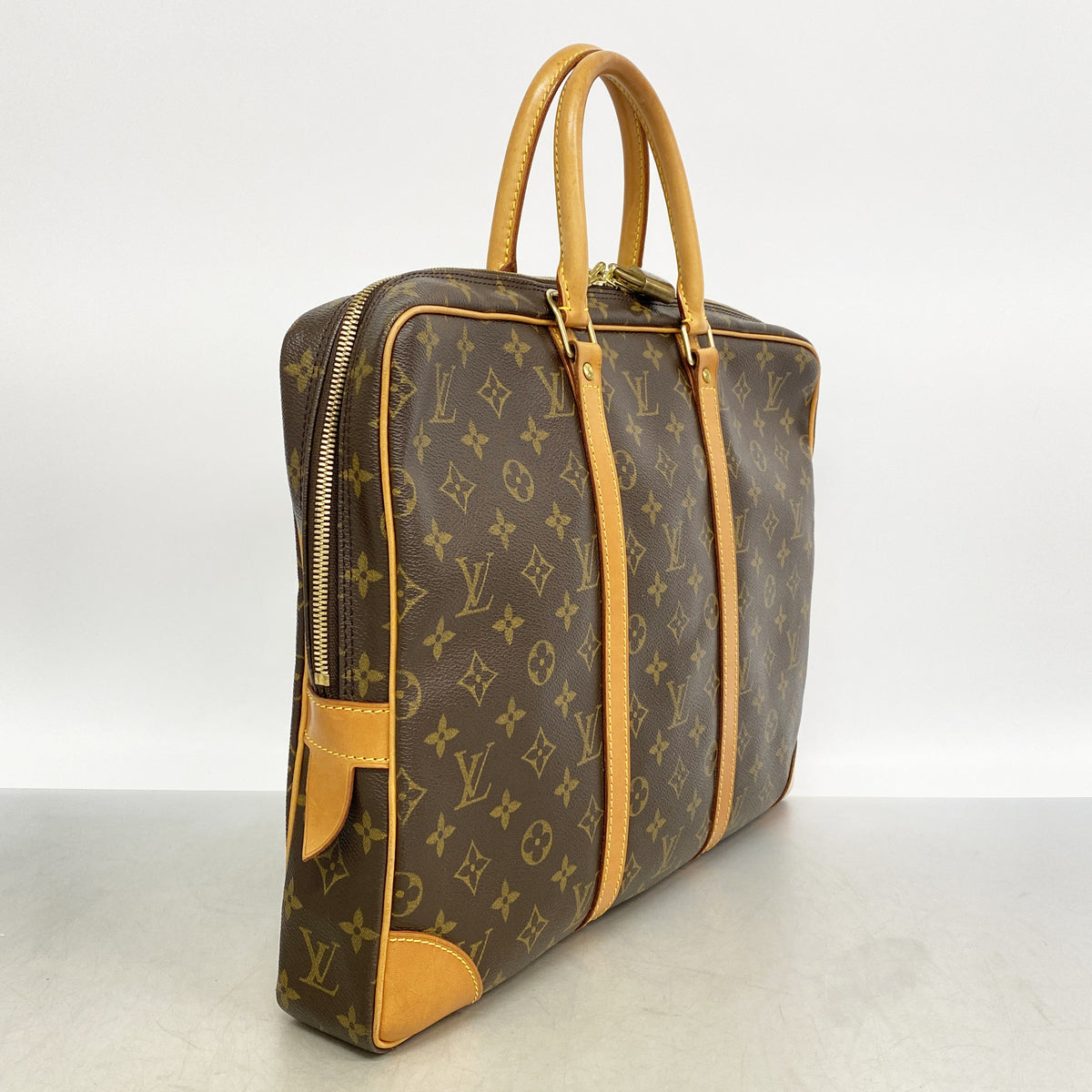 【6hd4297】ルイヴィトン ブリーフケース モノグラム ポルトドキュマンヴォワヤージュ M53361 ブラウン【中古】メンズ