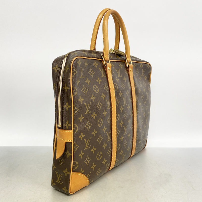 【6hd4297】ルイヴィトン ブリーフケース モノグラム ポルトドキュマンヴォワヤージュ M53361 ブラウン【中古】メンズ