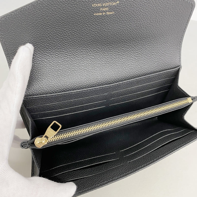 【6hd4302】ルイヴィトン 長財布 モノグラム・アンプラント バイカラー ポルトフォイユサラ M80496 ブラック ベージュ【中古】レディース