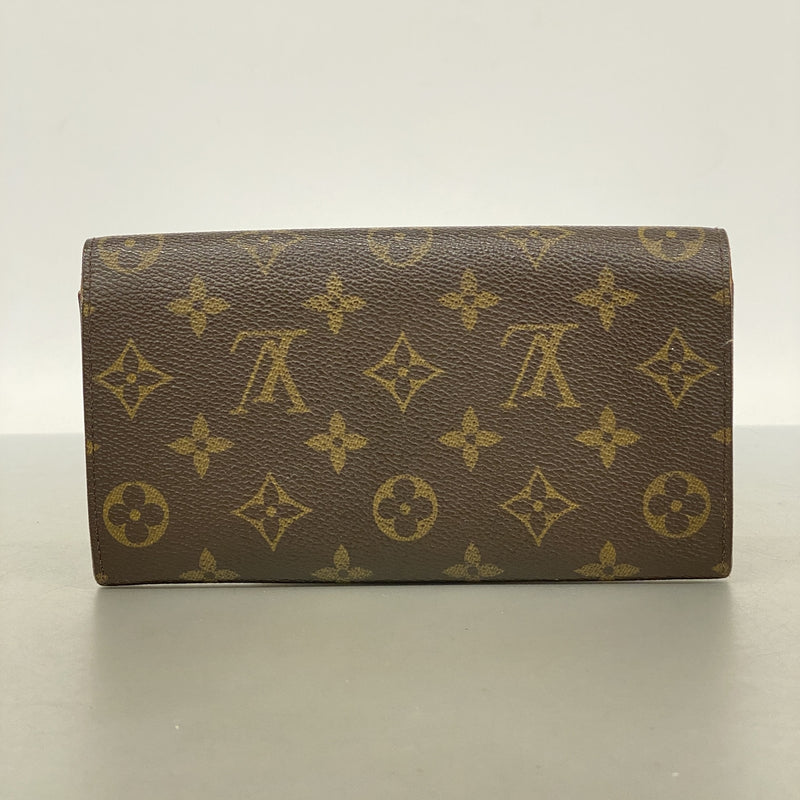 【6hd4346】ルイヴィトン 長財布 モノグラム ポシェットポルトモネクレディ M61726 ブラウン【中古】レディース