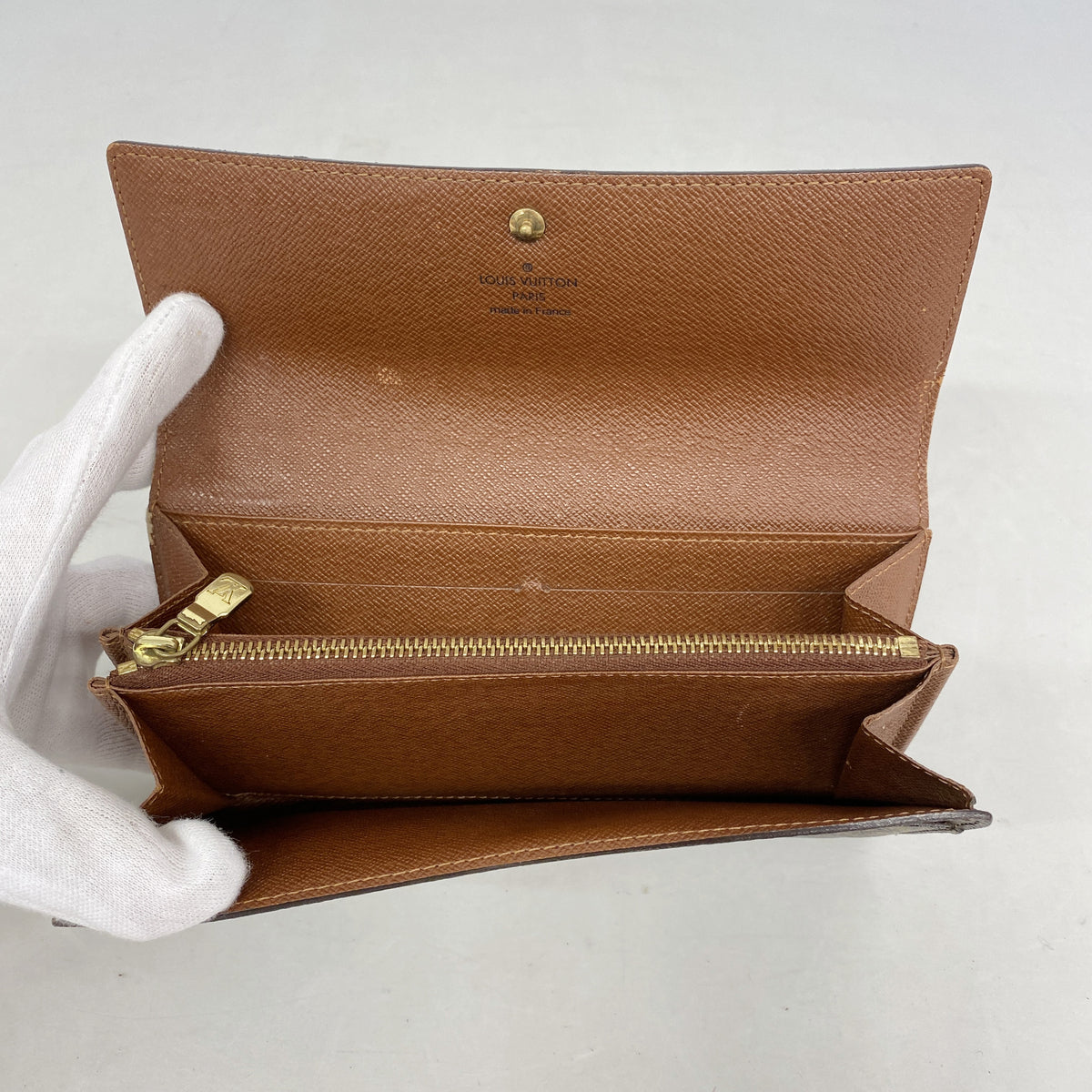 【6hd4346】ルイヴィトン 長財布 モノグラム ポシェットポルトモネクレディ M61726 ブラウン【中古】レディース