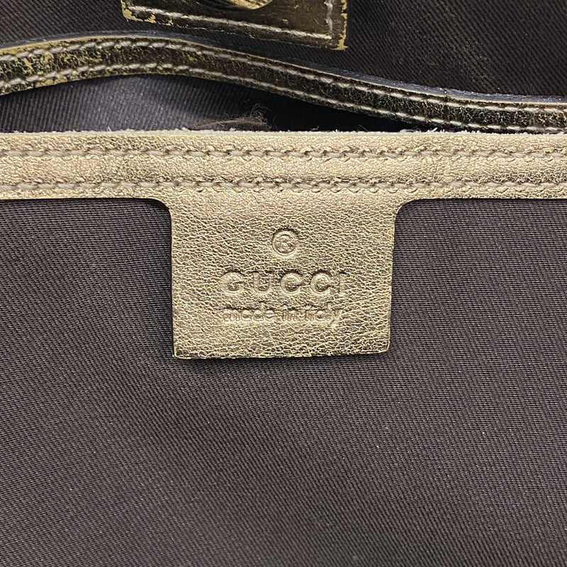 【6hd4365-k】グッチ トートバッグ GGクリスタル 197954 コーティングキャンバス ブラウン ゴールド金具【中古】レディース