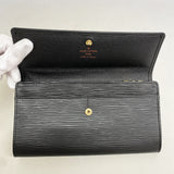 【6hd4372-k】ルイヴィトン 長財布 エピ ポシェットポルトモネクレディ M63572 ノワール【中古】レディース