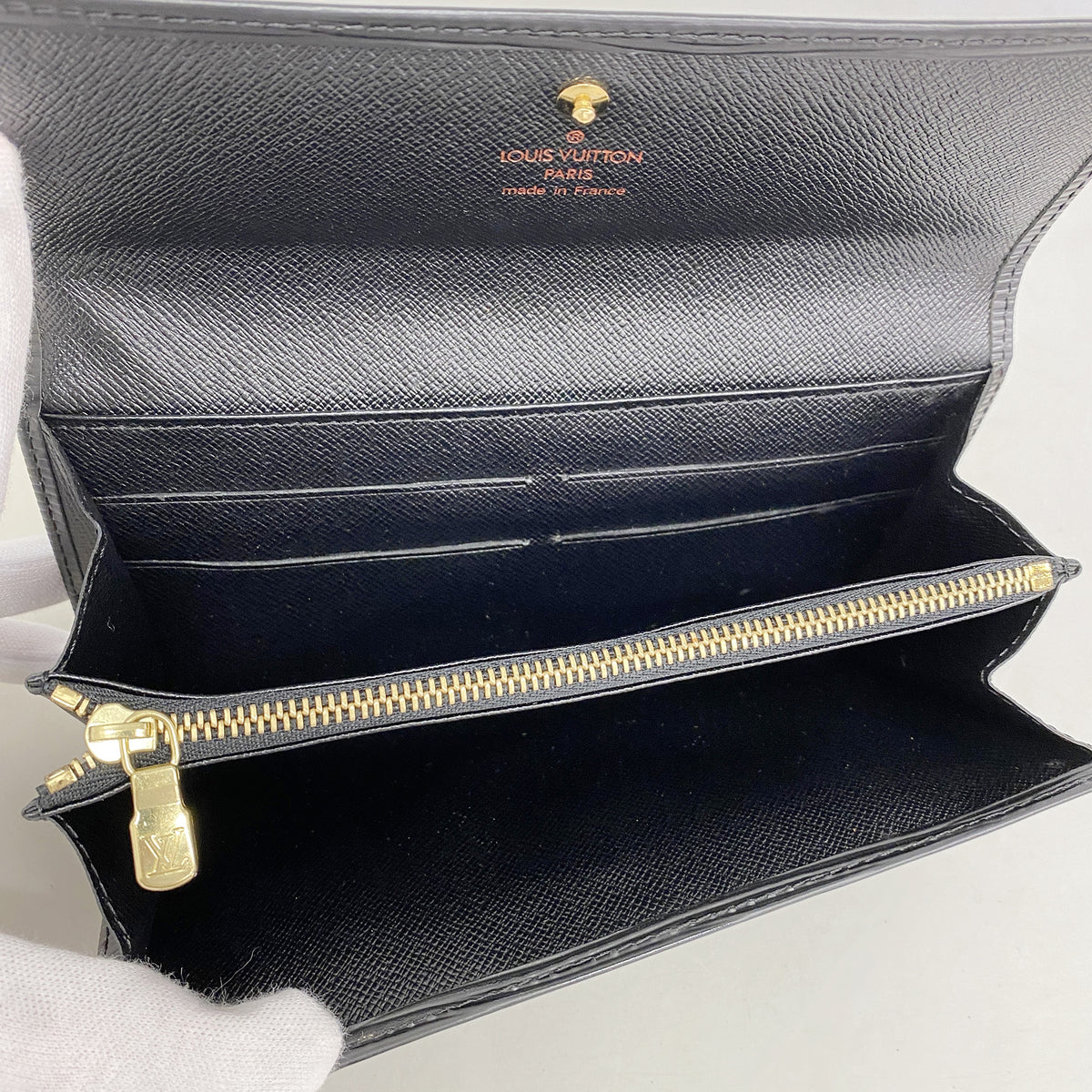 【6hd4372-k】ルイヴィトン 長財布 エピ ポシェットポルトモネクレディ M63572 ノワール【中古】レディース