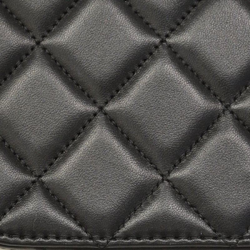 【6hd4377】シャネル ハンドバッグ マトラッセ チェーンショルダー ラムスキン ブラック ゴールド金具 2wayバック【中古】レディース