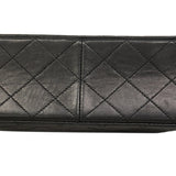 【6hd4379】シャネル ショルダーバッグ マトラッセ Wフラップ Wチェーン ラムスキン ブラック ゴールド金具【中古】レディース