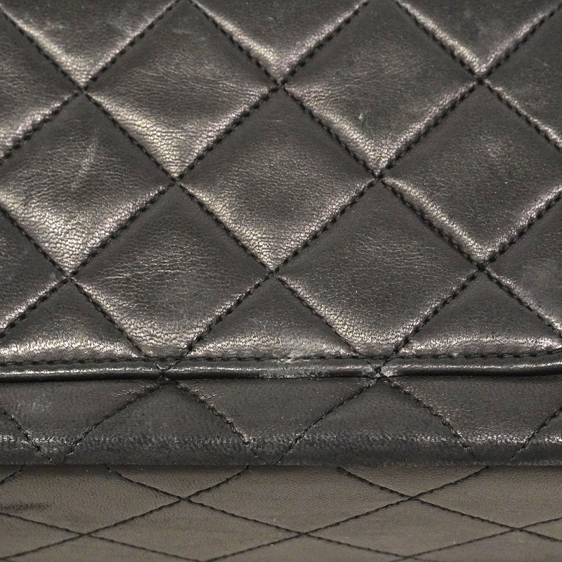 【6hd4380】シャネル ショルダーバッグ マトラッセ チェーンショルダー ラムスキン ブラック ゴールド金具【中古】レディース