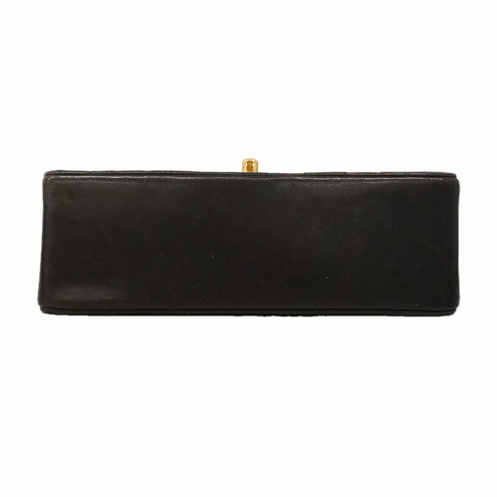 【6hd4381】シャネル ショルダーバッグ ダイアナ チェーンショルダー ラムスキン ブラック ゴールド金具【中古】レディース