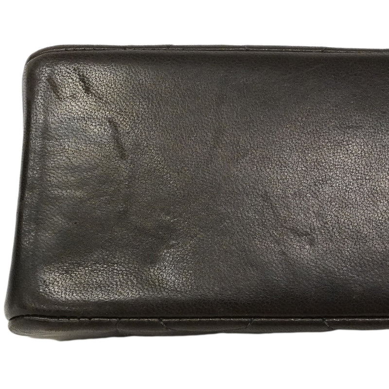 【6hd4381】シャネル ショルダーバッグ ダイアナ チェーンショルダー ラムスキン ブラック ゴールド金具【中古】レディース