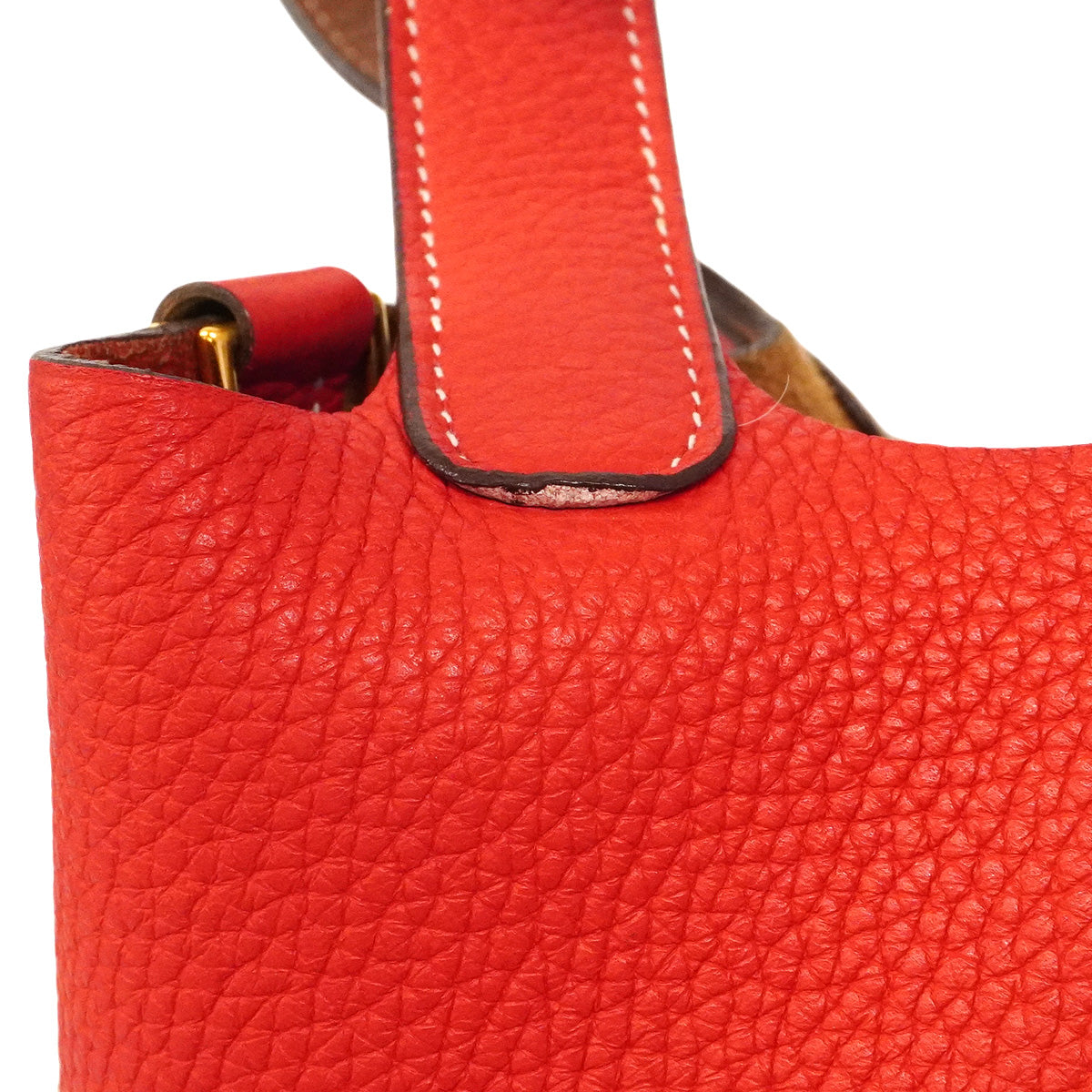 【6hd4384】エルメス ハンドバッグ ピコタンロックPMカザック トリヨンクレマンス ルージュクー/ゴールド ゴールド金具 D刻印【中古】レディース