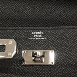 【6hd4385】エルメス ショルダーウォレット ケリートゥーゴー ヴォーエプソン ブラック シルバー金具 K刻印【中古】レディース
