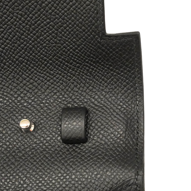 【6hd4385】エルメス ショルダーウォレット ケリートゥーゴー ヴォーエプソン ブラック シルバー金具 K刻印【中古】レディース