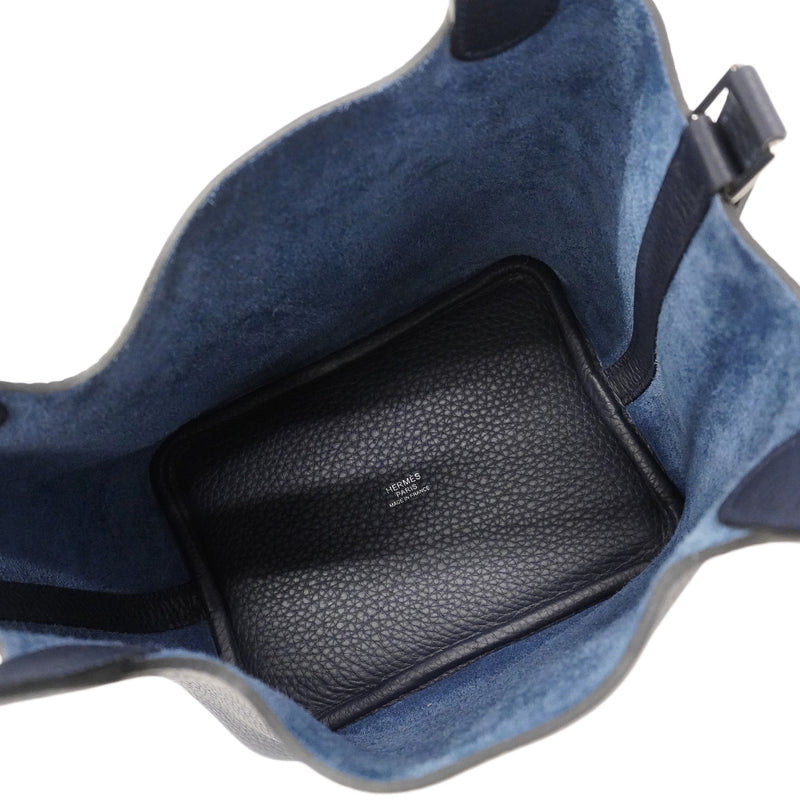 【6hd4389】エルメス ハンドバッグ ピコタンロックPM トリヨンクレマンス ブルーアンクル シルバー金具 K刻印【中古】レディース