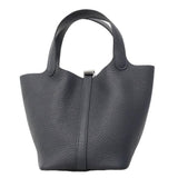 【6hd4389】エルメス ハンドバッグ ピコタンロックPM トリヨンクレマンス ブルーアンクル シルバー金具 K刻印【中古】レディース