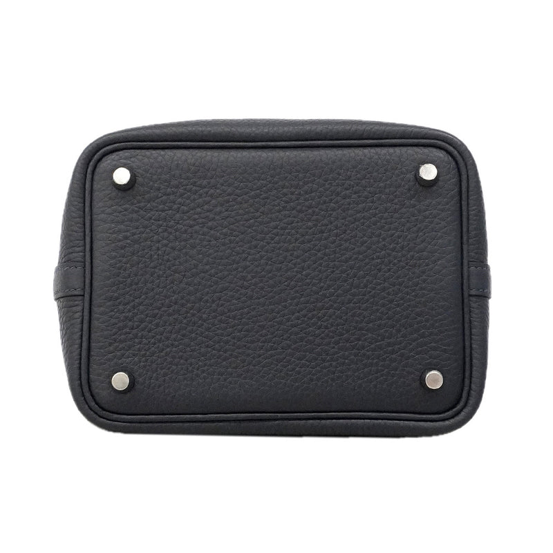 【6hd4389】エルメス ハンドバッグ ピコタンロックPM トリヨンクレマンス ブルーアンクル シルバー金具 K刻印【中古】レディース