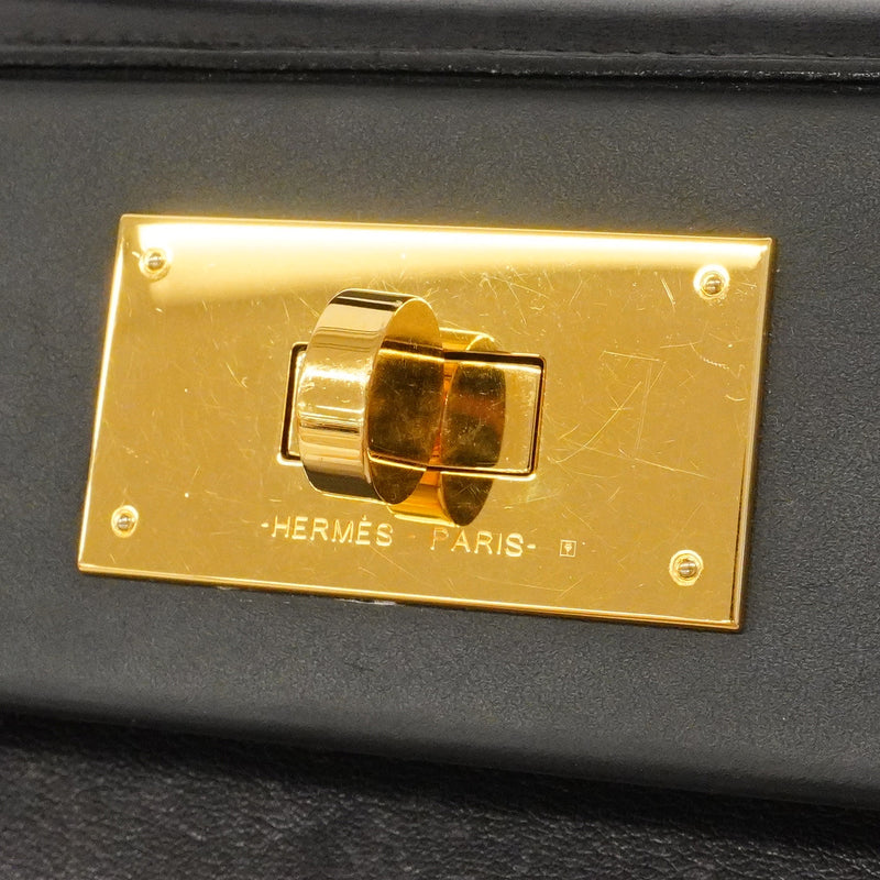 【6hd4390】エルメス ハンドバッグ サックヴァンキャトル21 スイフト ブラック ゴールド金具 W刻印 2wayバック【中古】レディース