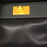 【6hd4390】エルメス ハンドバッグ サックヴァンキャトル21 スイフト ブラック ゴールド金具 W刻印 2wayバック【中古】レディース