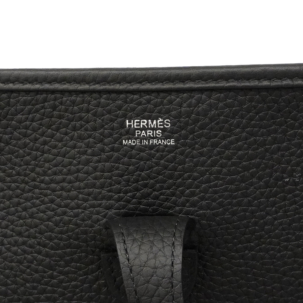 【6hd4391】エルメス ショルダーバッグ エヴリン3PM トリヨンクレマンス ブラック シルバー金具 K刻印【中古】レディース