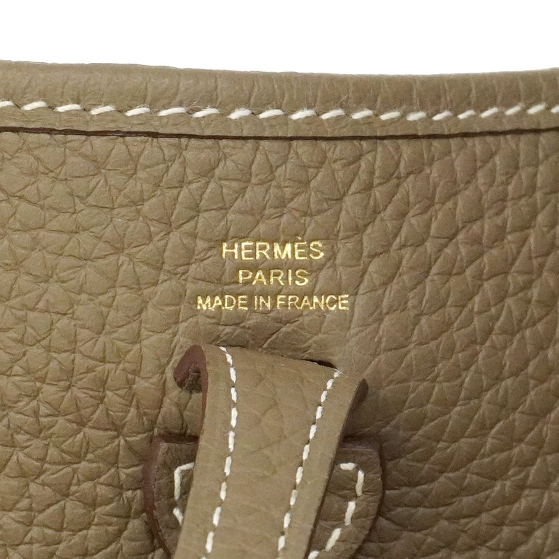 【6hd4392】エルメス ショルダーバッグ エヴリンTPM トリヨンクレマンス エトゥープ ゴールド金具 K刻印【中古】レディース