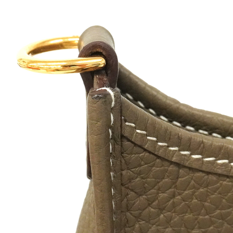 【6hd4392】エルメス ショルダーバッグ エヴリンTPM トリヨンクレマンス エトゥープ ゴールド金具 K刻印【中古】レディース