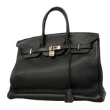 【6hd4395】エルメス ハンドバッグ バーキン35 トゴ ブラック シルバー金具 □L刻印【中古】レディース