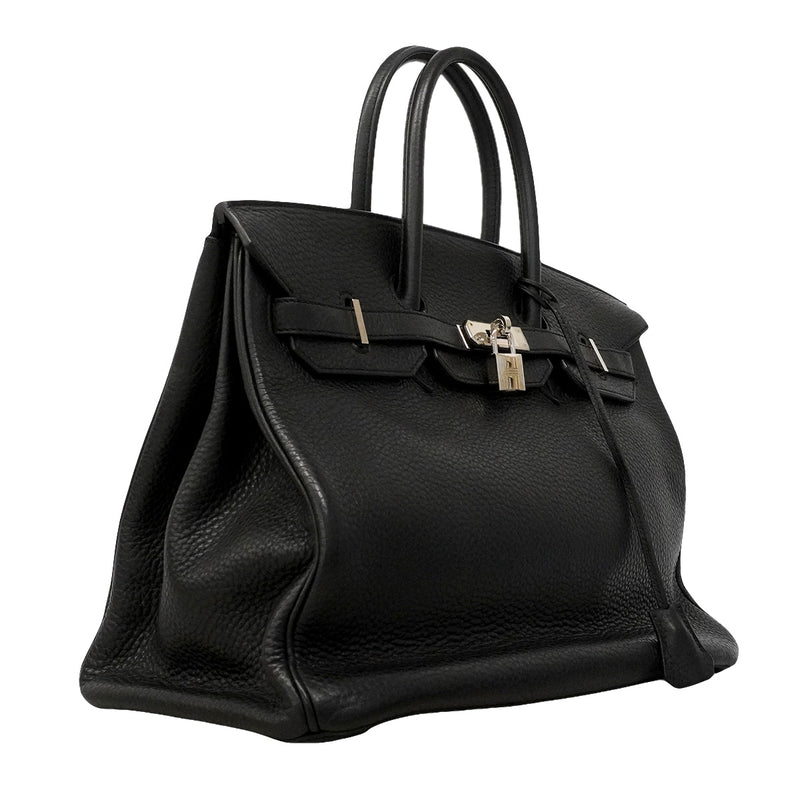 【6hd4395】エルメス ハンドバッグ バーキン35 トゴ ブラック シルバー金具 □L刻印【中古】レディース