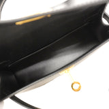 【6hd4403-g】エルメス ハンドバッグ ミニケリー2 ボックスカーフ ブラック ゴールド金具 G刻印 2wayバック【中古】レディース