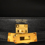 【6hd4404-g】エルメス ハンドバッグ ミニケリー2 ボックスカーフ ブラック ゴールド金具 K刻印 2wayバック【中古】レディース