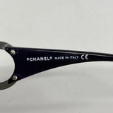 【6he4434】シャネル サングラス 6014 プラスチック ブラック パープル シルバー金具【中古】レディース