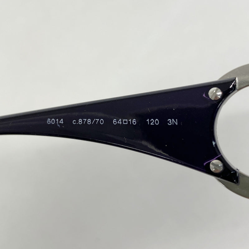 【6he4434】シャネル サングラス 6014 プラスチック ブラック パープル シルバー金具【中古】レディース